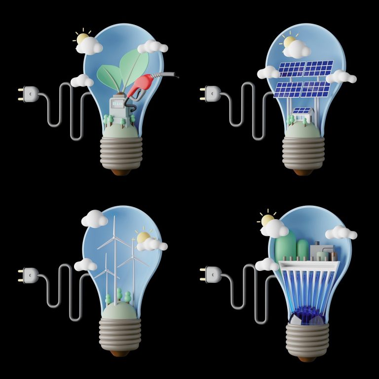énergie, nature, économiser, électricité, électricité verte, énergie verte, environnement, protection environnementale, fiche, plante, écologique, transition énergétique, énergies alternatives, hydroélectricité, énergie éolienne, l'énergie éolienne, énergie solaire, ampoules, icône, renouvelable, durabilité, durable, énergies renouvelables, 3d