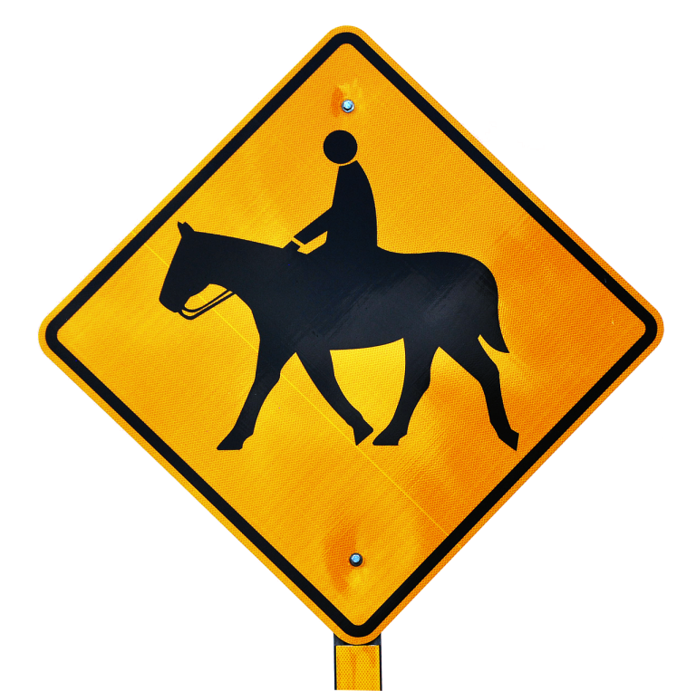 cavaliers traversant le panneau de signalisation, panneau de signalisation, coupé, clipart