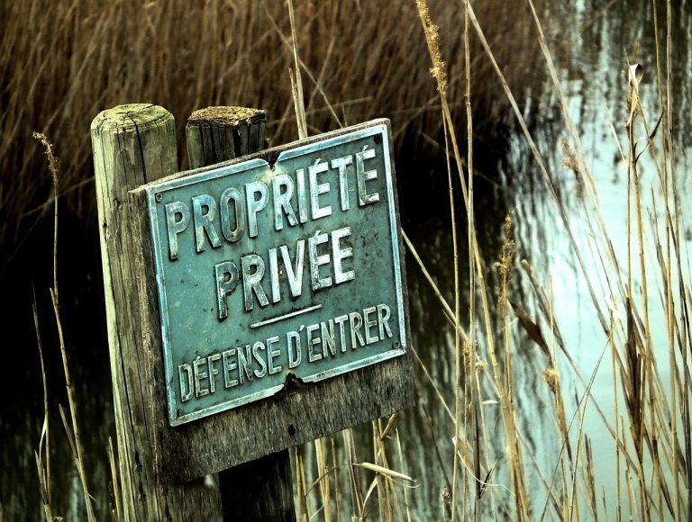 panneau, interdit, privée, etang