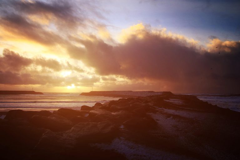 aube, solaire, nuage, nature, plage, mer, île