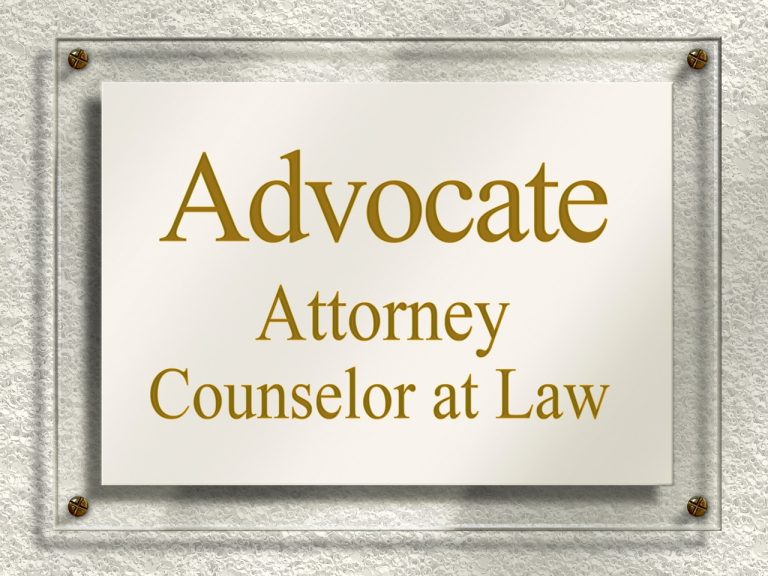 panneau de porte, étiquette de nom, avocat, droit, paragraphe, étudier, §, signe d'information