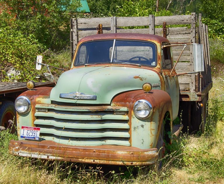 transport, etats-unis, un camion, chevy, chevrolet, batterie de camion, ancien, nostalgie, made in usa, rouillé, idaho, américain