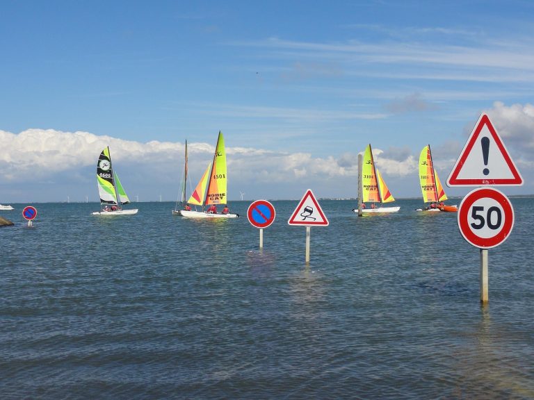 voile, nature, bateau, catamaran, panneau, signalisation, route, mer, océan