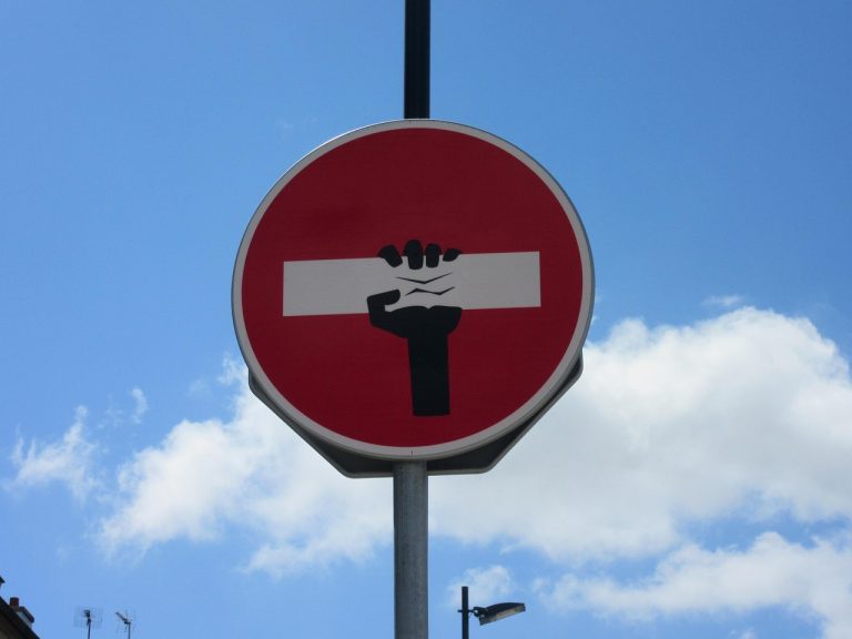 panneau, signalisation routière, logo, main, dessin, sensinterdit, clet