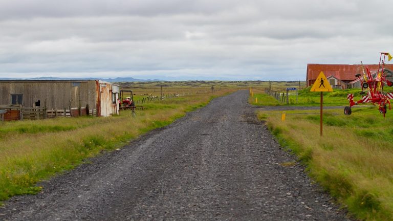 avertir, route, agriculture, panneau de transport, islande, la campagne, rural