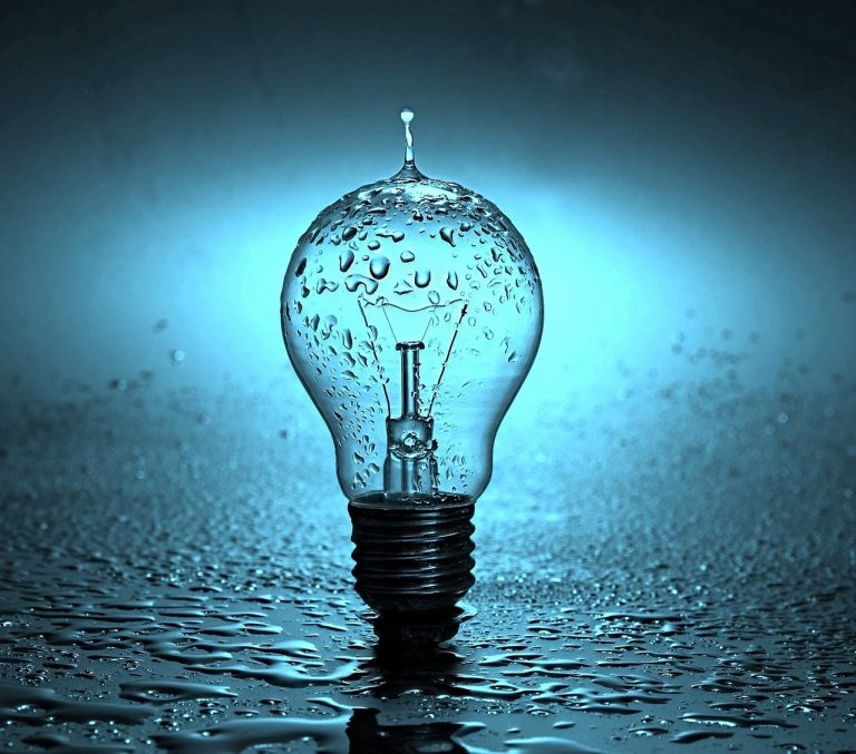 lampe, électricité, énergie, nature, une goutte, gouttes d'eau, gouttes, spray, eau