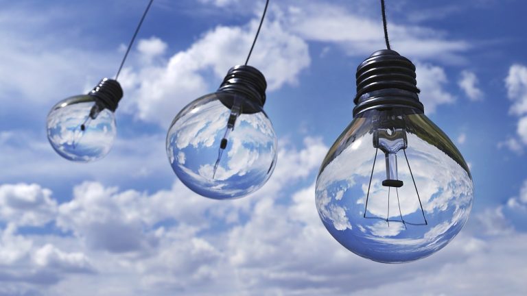ampoules, nature, les lampes, lumières, halogène, électrique, ciel, des nuages, cumulus, décoration, décoratif