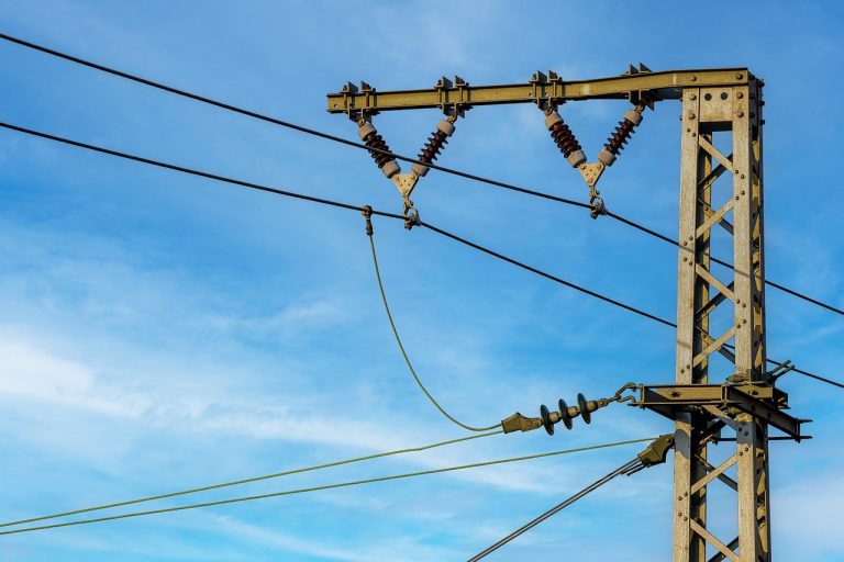 haute tension, électricité, poteau électrique, distribution d'énergie