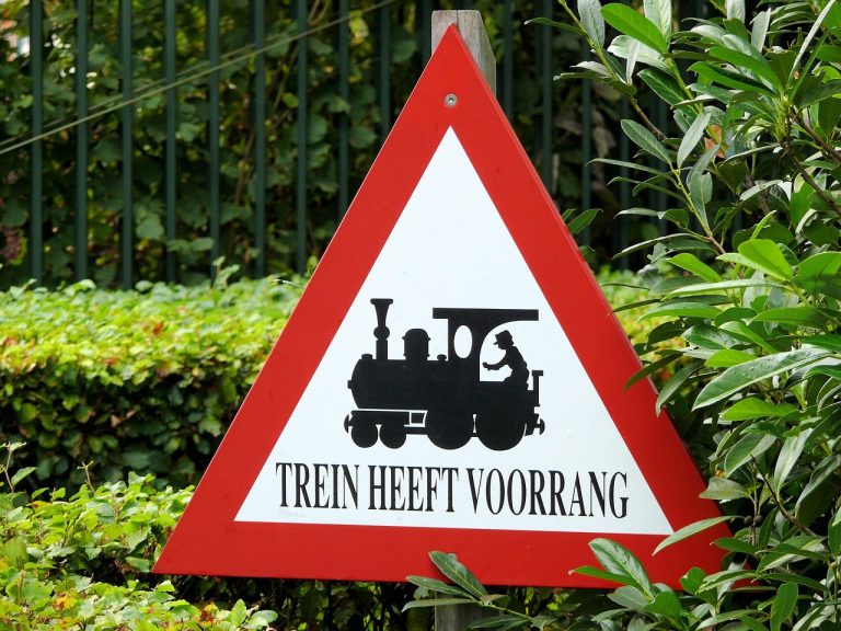panneau d'avertissement, train, efteler