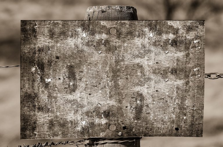 signer, conseil, vider, vieille, saleté, sépia, panneau de signalisation, panneau d'affichage, panneau en bois, bois, clôture, publier, fil barbelé